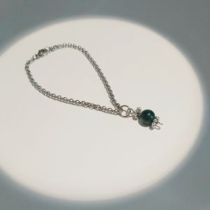 Stainless steel and Jade Bracelet
